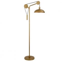 Neo 72 in. Aged Brass Floor Lamp with Solid Wheel Pulley System by Meyer&Cross