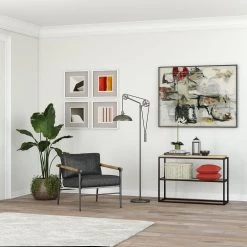 Neo 72 in. Aged Steel Floor Lamp with Spoke Wheel Pulley System by Meyer&Cross -Hot Sale HomeGlam Store aged steel meyer cross floor lamps fl0712 31 1000