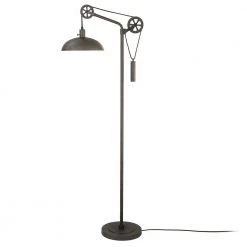 Neo 72 in. Aged Steel Floor Lamp with Spoke Wheel Pulley System by Meyer&Cross -Hot Sale HomeGlam Store aged steel meyer cross floor lamps fl0712 76 1000