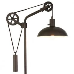 Neo 33.5 in. Aged Steel Table Lamp with Spoke Wheel Pulley System by Meyer&Cross -Hot Sale HomeGlam Store aged steel meyer cross table lamps tl0719 fa 1000