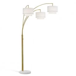 Broadway 83 in. H 3-Light Antique Brass Arch Floor Lamp by HomeGlam