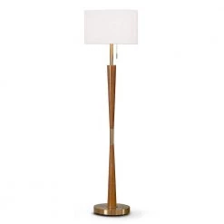 Century 61 in. Antique Brass Wood Floor Lamp by HomeGlam