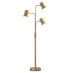 Studio 73 in. Antique Brass Finish 3-Lights Metal Floor Lamp by HomeGlam