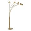 Orbs 84 in. Antique Brass Finish 5-Light Dimmable Arch Floor Lamp by HomeGlam -Hot Sale HomeGlam Store antique brass homeglam floor lamps hl6003 ab 64 1000