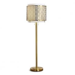 Melrose 61.5 in. Antique Brass Finish Metal Shade Floor Lamp by HomeGlam