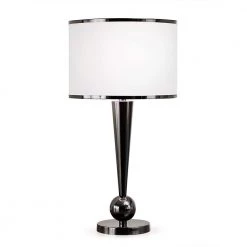 Dione 28.5 in. H Chrome Black Metal Modern Table Lamp by HomeGlam