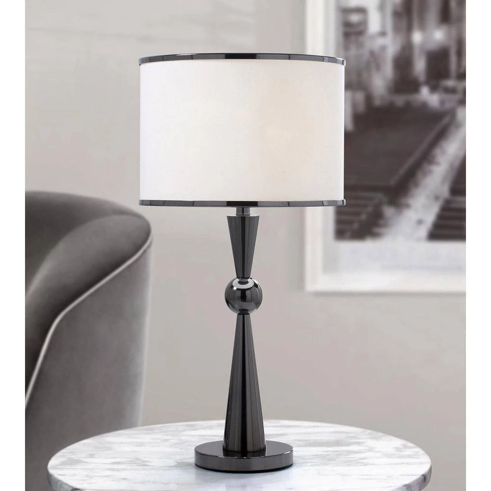 Dione TD 28.5 in. H Black Chrome Metal Table Lamp by HomeGlam 4 Dione TD 28.5 in. H Black Chrome Metal Table Lamp by HomeGlam - Image 2