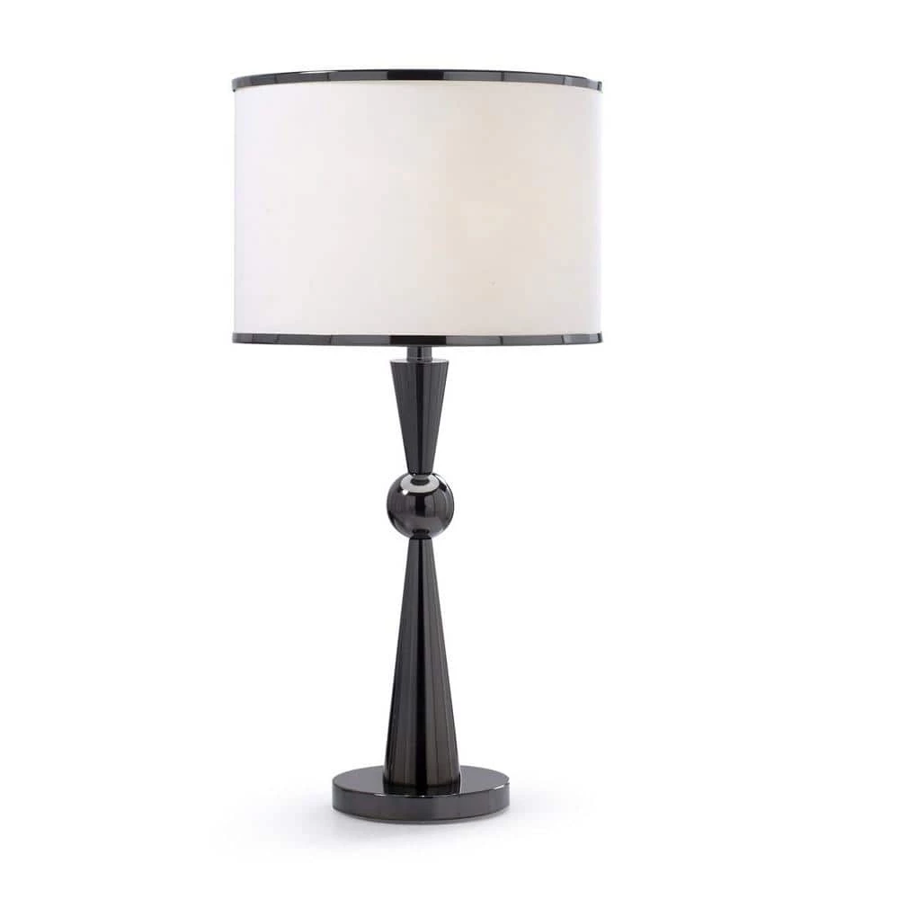 Dione TD 28.5 in. H Black Chrome Metal Table Lamp by HomeGlam 3 Dione TD 28.5 in. H Black Chrome Metal Table Lamp by HomeGlam