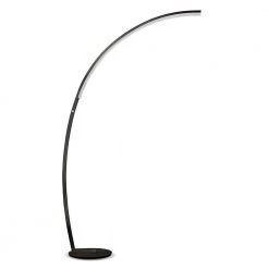 Launch Chrome Dimmable LED Arc Floor Lamp, - Black by HomeGlam