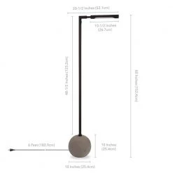 Dinodas 60 in. Black Floor Lamp with Concrete Base by Meyer&Cross -Hot Sale HomeGlam Store black meyer cross floor lamps fl0021 1f 1000