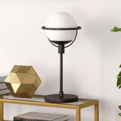 Mathias 21 in. Blackened Bronze Globe Table Lamp by Meyer&Cross -Hot Sale HomeGlam Store black meyer cross table lamps tl0289 4f 1000