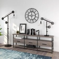 Descartes 29 in. Glass Shade Pulley Table Lamp in Blackened Bronze by Meyer&Cross -Hot Sale HomeGlam Store black meyer cross table lamps tl0310 1f 1000