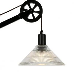 Descartes 29 in. Glass Shade Pulley Table Lamp in Blackened Bronze by Meyer&Cross -Hot Sale HomeGlam Store black meyer cross table lamps tl0310 fa 1000