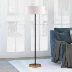 Estella 62 in. Black and Brass Floor Lamp by Meyer&Cross -Hot Sale HomeGlam Store black with brass accents meyer cross floor lamps fl0150 4f 1000