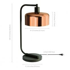 Cadmus 20-1/2 in. Blackened Bronze Table Lamp with Copper Shade by Meyer&Cross -Hot Sale HomeGlam Store blackened bronze and copper meyer cross table lamps tl0004 1f 1000