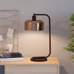 Cadmus 20-1/2 in. Blackened Bronze Table Lamp with Copper Shade by Meyer&Cross -Hot Sale HomeGlam Store blackened bronze and copper meyer cross table lamps tl0004 31 1000