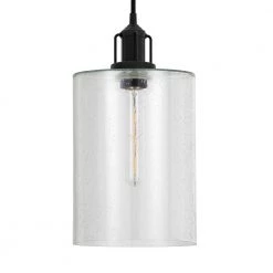 Nora Blackened Bronze Pendant with Seeded Glass Shade by Meyer&Cross -Hot Sale HomeGlam Store blackened bronze meyer cross chandeliers pd0074 4f 1000