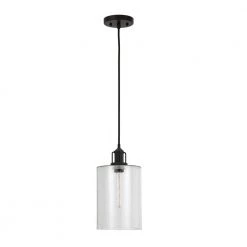 Nora Blackened Bronze Pendant with Seeded Glass Shade by Meyer&Cross