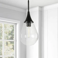 Ambrose 1-Light Blackened Bronze Pendant with Clear Glass Shade by Meyer&Cross -Hot Sale HomeGlam Store blackened bronze meyer cross chandeliers pd0285 c3 1000