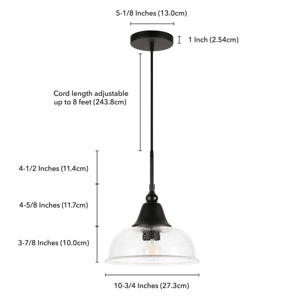 1-Light Blackened Bronze Seeded Glass Pendant by Meyer&Cross 8 1-Light Blackened Bronze Seeded Glass Pendant by Meyer&Cross - Image 6