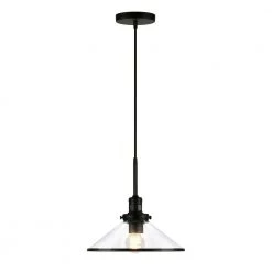 Milo 1-Light Blackened Bronze and Glass Pendant by Meyer&Cross -Hot Sale HomeGlam Store blackened bronze meyer cross chandeliers pd0336 4f 1000