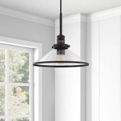 Milo 1-Light Blackened Bronze and Glass Pendant by Meyer&Cross -Hot Sale HomeGlam Store blackened bronze meyer cross chandeliers pd0336 c3 1000