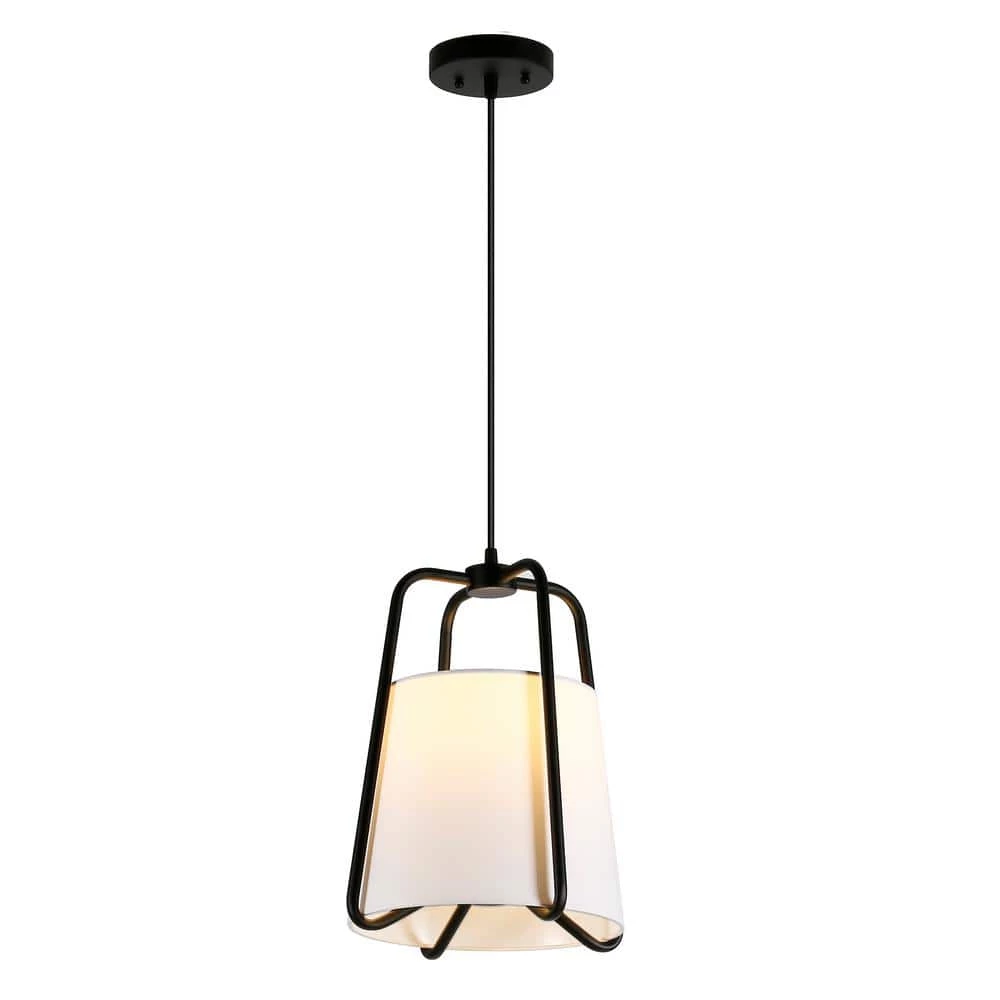 Marduk 1-Light Blackened Bronze Contemporary Fabric Pendant by Meyer&Cross 4 Marduk 1-Light Blackened Bronze Contemporary Fabric Pendant by Meyer&Cross - Image 2