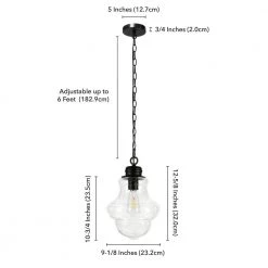 Annie 1-Light Blackened Bronze Pendant with Seeded Glass Shade by Meyer&Cross -Hot Sale HomeGlam Store blackened bronze meyer cross chandeliers pd0459 fa 1000