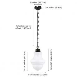 Annie 1-Light Blackened Bronze Pendant with White Milk Glass Shade by Meyer&Cross -Hot Sale HomeGlam Store blackened bronze meyer cross chandeliers pd0501 76 1000