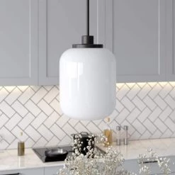 Agnolo 1-Light Blackened Bronze Pendant with White Milk Glass Shade by Meyer&Cross 11 Agnolo 1-Light Blackened Bronze Pendant with White Milk Glass Shade by Meyer&Cross -Hot Sale HomeGlam Store blackened bronze meyer cross chandeliers pd0503 4f 1000