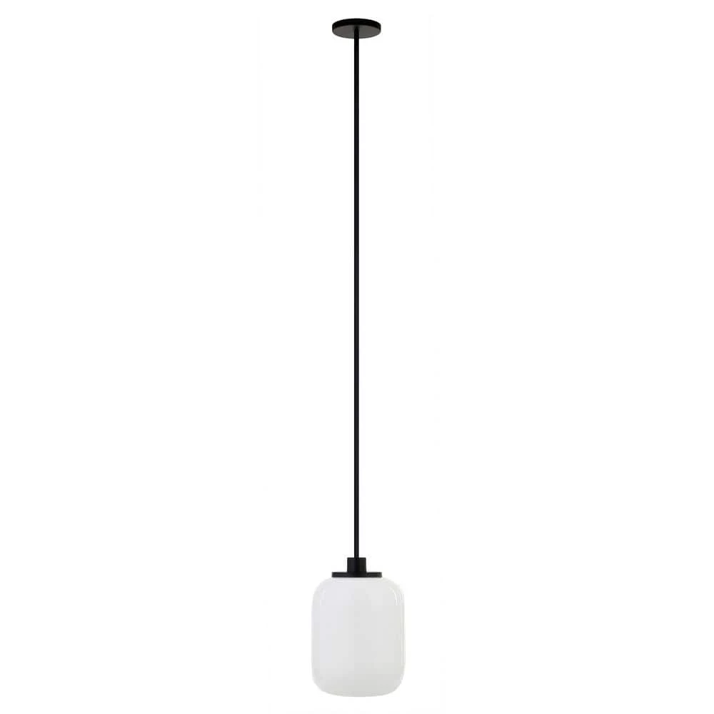 Agnolo 1-Light Blackened Bronze Pendant with White Milk Glass Shade by Meyer&Cross 3 Agnolo 1-Light Blackened Bronze Pendant with White Milk Glass Shade by Meyer&Cross