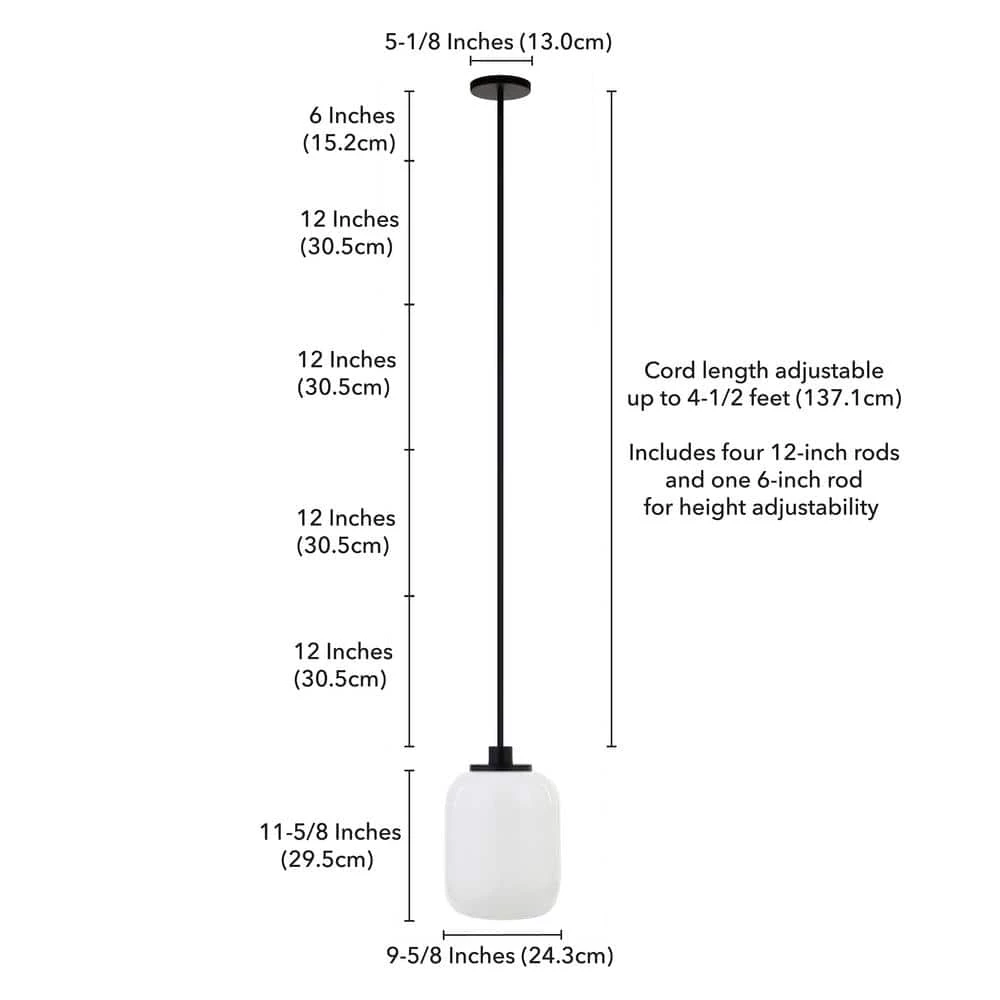 Agnolo 1-Light Blackened Bronze Pendant with White Milk Glass Shade by Meyer&Cross 8 Agnolo 1-Light Blackened Bronze Pendant with White Milk Glass Shade by Meyer&Cross - Image 6