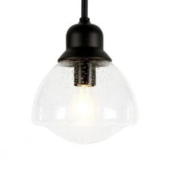 Brooks 1-Light Blackened Bronze Pendant with Seeded Glass Shade by Meyer&Cross -Hot Sale HomeGlam Store blackened bronze meyer cross chandeliers pd0604 4f 1000