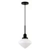 Zariza 1-Light Blackened Bronze Pendant with White Milk Glass Shade by Meyer&Cross -Hot Sale HomeGlam Store blackened bronze meyer cross chandeliers pd0611 64 1000