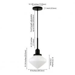 Zariza 1-Light Blackened Bronze Pendant with White Milk Glass Shade by Meyer&Cross -Hot Sale HomeGlam Store blackened bronze meyer cross chandeliers pd0611 fa 1000