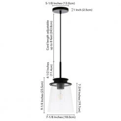 Elwood 1-Light Blackened Bronze Pendant with Clear Glass Shade by Meyer&Cross -Hot Sale HomeGlam Store blackened bronze meyer cross chandeliers pd0725 44 1000