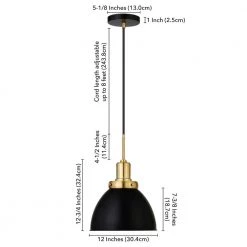 Madison 1-Light Blackened Bronze and Brass Pendant with Metal Shade by Meyer&Cross 13 Madison 1-Light Blackened Bronze and Brass Pendant with Metal Shade by Meyer&Cross -Hot Sale HomeGlam Store blackened bronze meyer cross chandeliers pd0736 44 1000