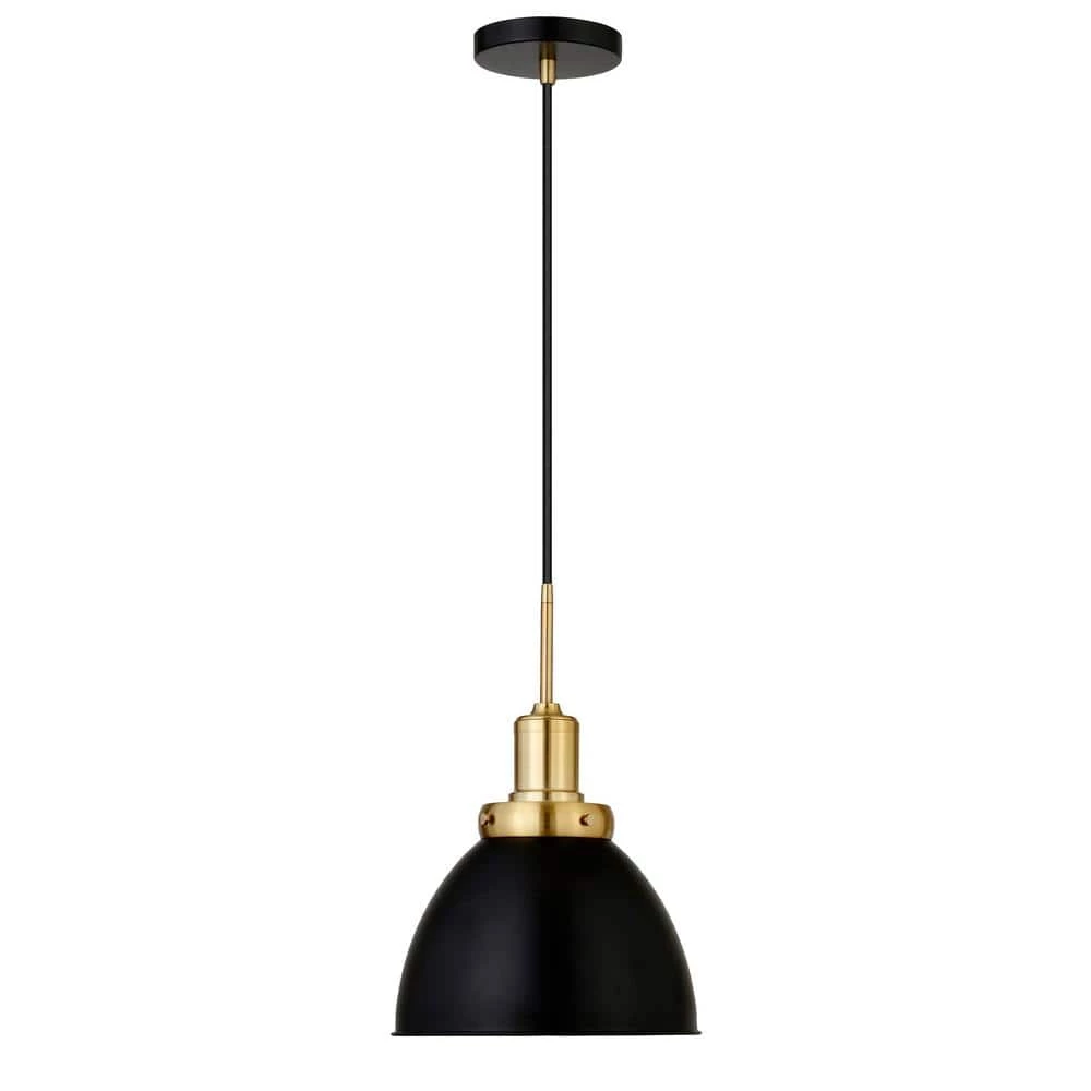 Madison 1-Light Blackened Bronze and Brass Pendant with Metal Shade by Meyer&Cross 3 Madison 1-Light Blackened Bronze and Brass Pendant with Metal Shade by Meyer&Cross