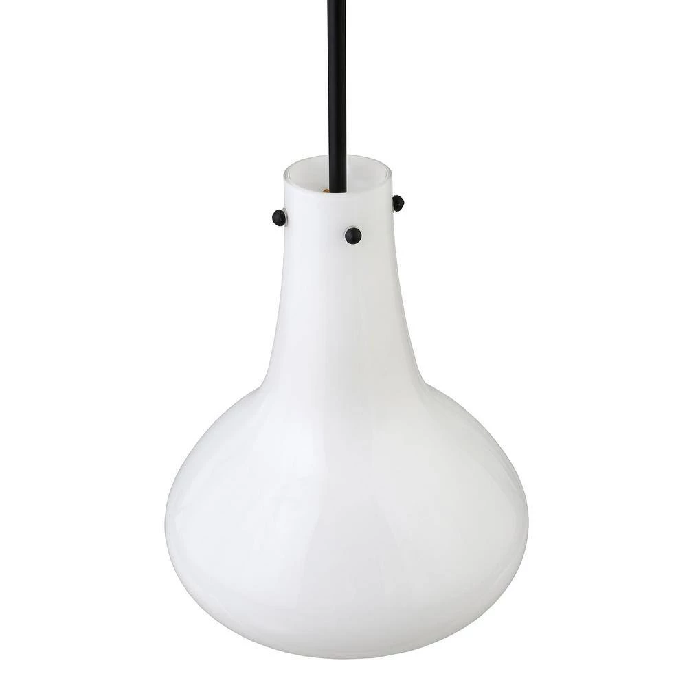 Yuri 12 in. Blackened Bronze Pendant with White Milk Glass Shade by Meyer&Cross 8 Yuri 12 in. Blackened Bronze Pendant with White Milk Glass Shade by Meyer&Cross - Image 6