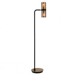 Zevon 62 in. Matte Black and Brass Floor Lamp by Meyer&Cross -Hot Sale HomeGlam Store blackened bronze meyer cross floor lamps fl0162 4f 1000