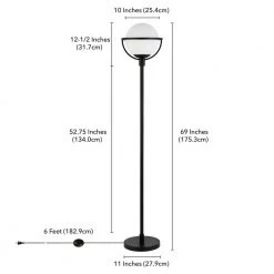 Cieonna 69 in. Blackened Bronze Globe and Stem Floor Lamp by Meyer&Cross -Hot Sale HomeGlam Store blackened bronze meyer cross floor lamps fl0166 44 1000