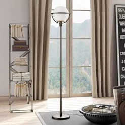Cieonna 69 in. Blackened Bronze Globe and Stem Floor Lamp by Meyer&Cross -Hot Sale HomeGlam Store blackened bronze meyer cross floor lamps fl0166 76 1000