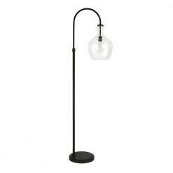Verona 65 in. Arc Blackened Bronze Floor Lamp with Clear Glass Shade by Meyer&Cross
