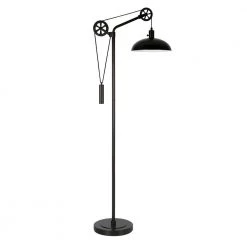 Pablo Blackened Bronze Pully Floor Lamp by Meyer&Cross