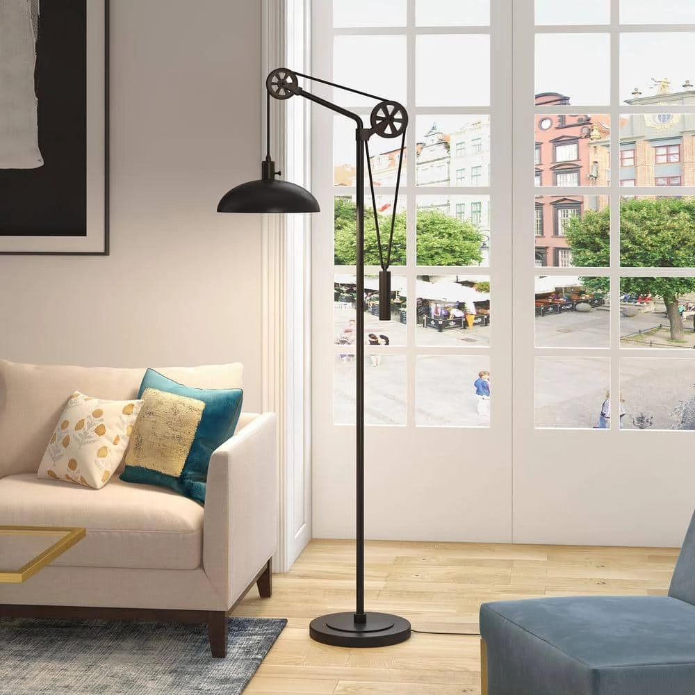 Pablo Blackened Bronze Pully Floor Lamp by Meyer&Cross 4 Pablo Blackened Bronze Pully Floor Lamp by Meyer&Cross - Image 2