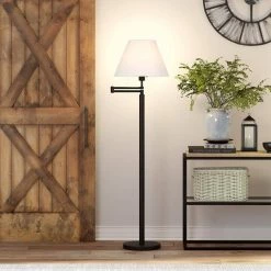 Moby 62 in. Swing Arm Blackened Bronze Lamp Empire Shade by Meyer&Cross 19 Moby 62 in. Swing Arm Blackened Bronze Lamp Empire Shade by Meyer&Cross -Hot Sale HomeGlam Store blackened bronze meyer cross floor lamps fl0347 fa 1000