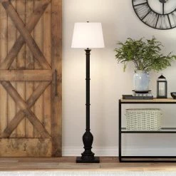 Minnie 68 in. Farmhouse Blackened Bronze Lamp with Empire Shade by Meyer&Cross -Hot Sale HomeGlam Store blackened bronze meyer cross floor lamps fl0367 76 1000