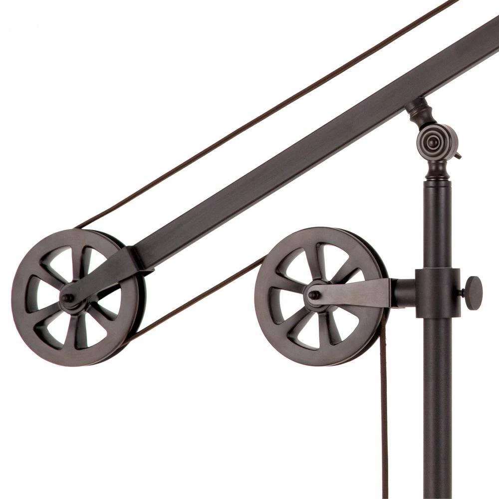 Descartes 70 in. Blackened Bronze Floor Lamp with Milk Glass Shade and Pulley System by Meyer&Cross 9 Descartes 70 in. Blackened Bronze Floor Lamp with Milk Glass Shade and Pulley System by Meyer&Cross - Image 7