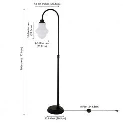 Sara 70 in. Blackened Bronze Floor Lamp with White Milk Glass Shade by Meyer&Cross -Hot Sale HomeGlam Store blackened bronze meyer cross floor lamps fl0500 44 1000