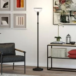 Francis 65 in. Blackened Bronze Torchiere Floor Lamp by Meyer&Cross -Hot Sale HomeGlam Store blackened bronze meyer cross floor lamps fl0727 1f 1000